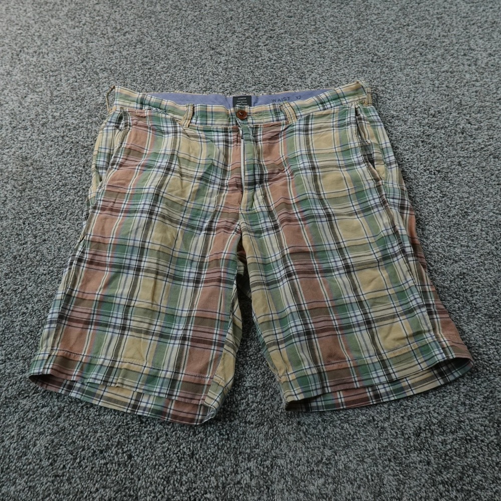 J Crew Shorts Mens 32‎ Madras Plaid Chino Casual Preppy Summer Bermuda Grunge